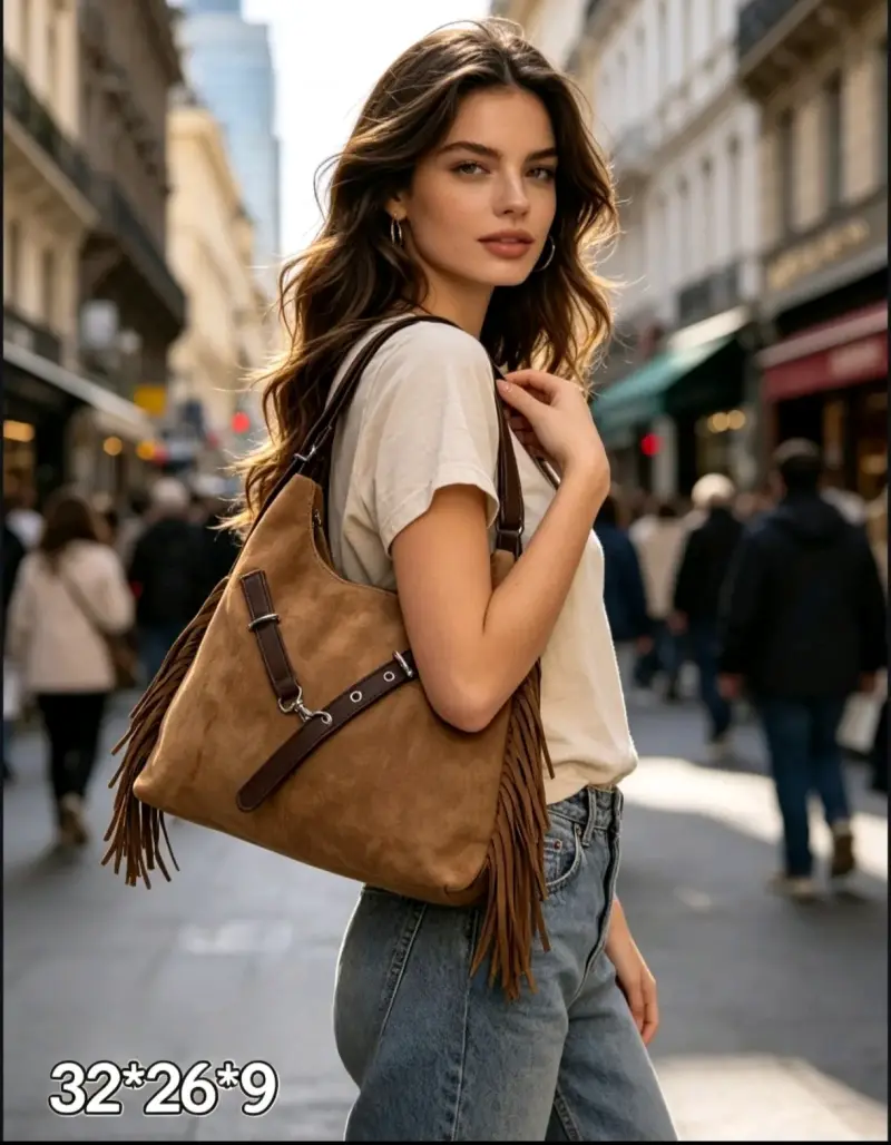 Bolso Cartera/mochila con flecos estilo boho - 4