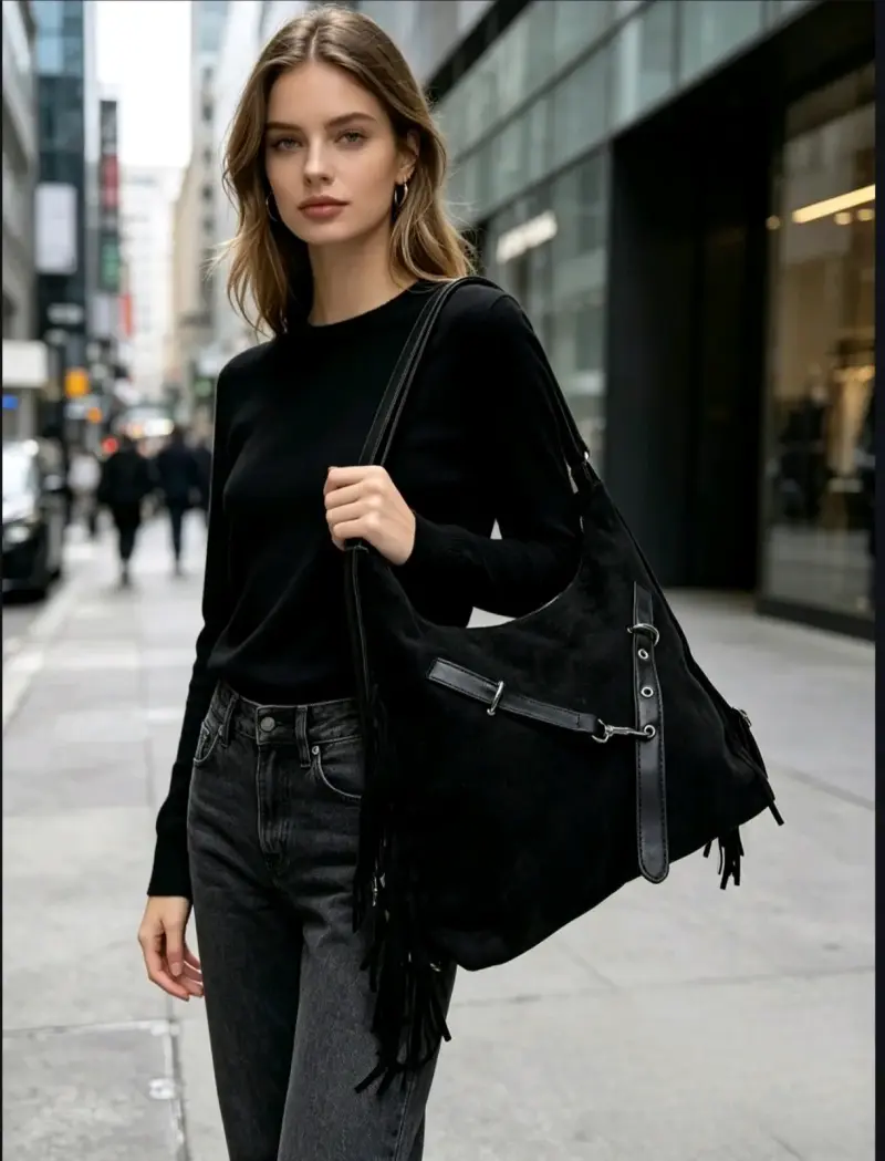 Bolso Cartera/mochila con flecos estilo boho - 5