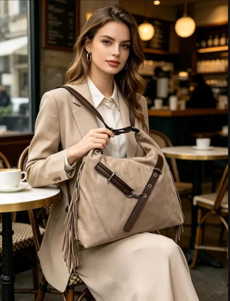 Bolso Cartera/mochila con flecos estilo boho - 6