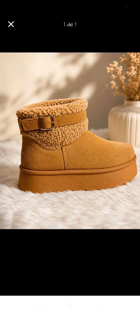Pantubota de plataforma con chiporro color camel - 2