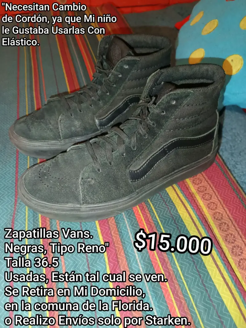 Zapatillas Vans negras tipo Reno talla 36.5 - 1