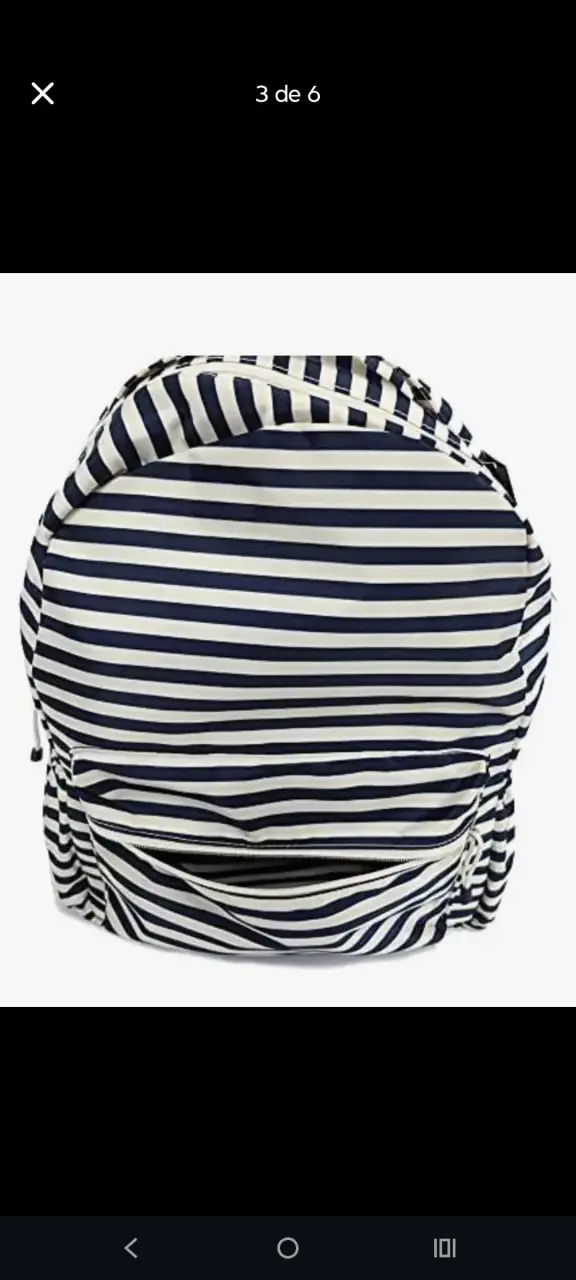 Mochila escolar a rayas azul y blanco - 5