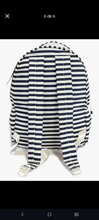 Mochila escolar a rayas azul y blanco - miniatura 6