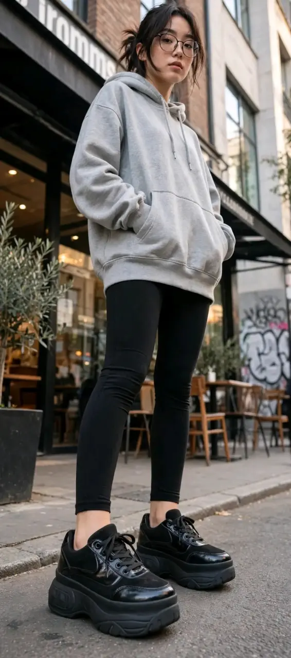 Zapatillas negras de plataforma para mujer