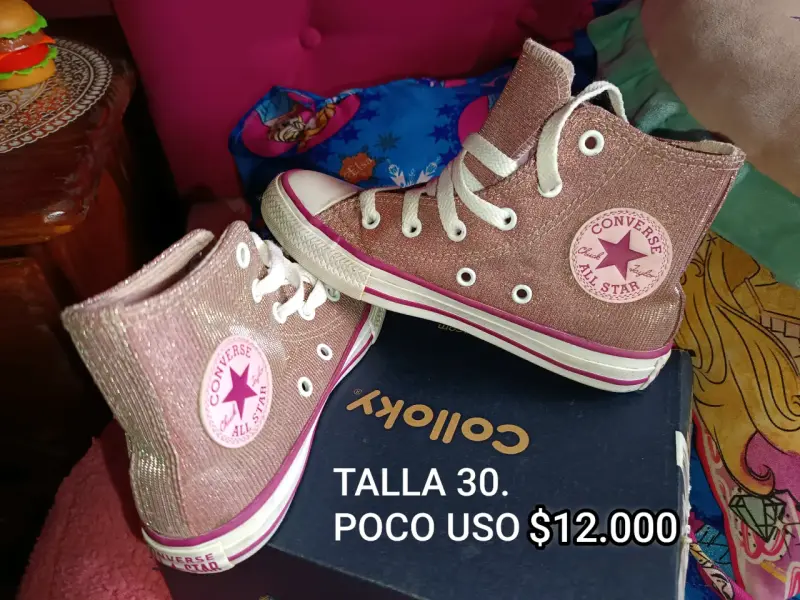 Zapatillas Converse All Star rosadas talla 30 - 1
