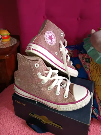 Zapatillas Converse All Star rosadas talla 30 - miniatura 2