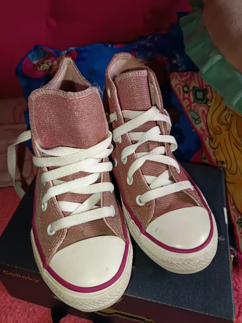 Zapatillas Converse All Star rosadas talla 30 - 3