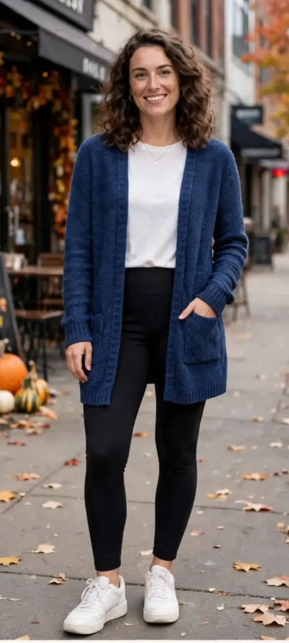 Cárdigan azul de punto para mujer
