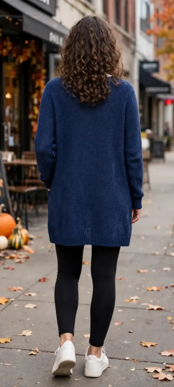 Cárdigan azul de punto para mujer - 2