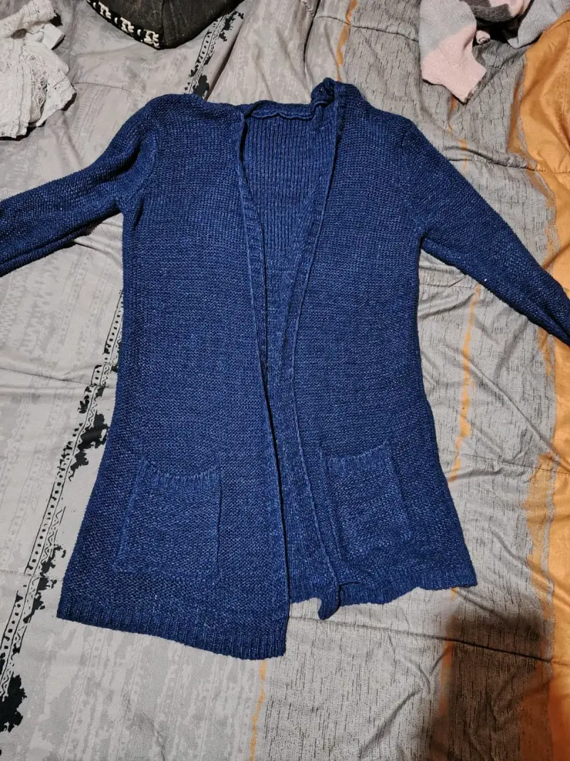 Cárdigan azul de punto para mujer - 4
