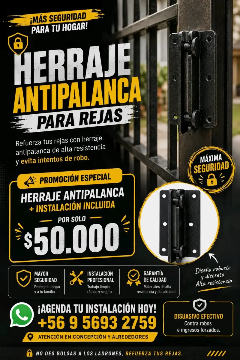 Herraje Antipalanca para Rejas con Instalación