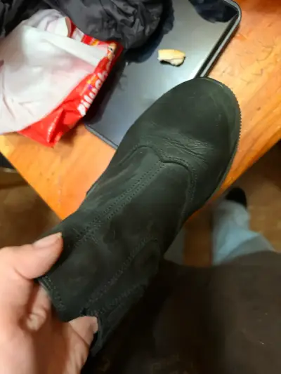 Botines de cuero negro con tacón grueso - miniatura 4
