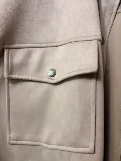 Chaqueta de gamuza beige para mujer - miniatura 2
