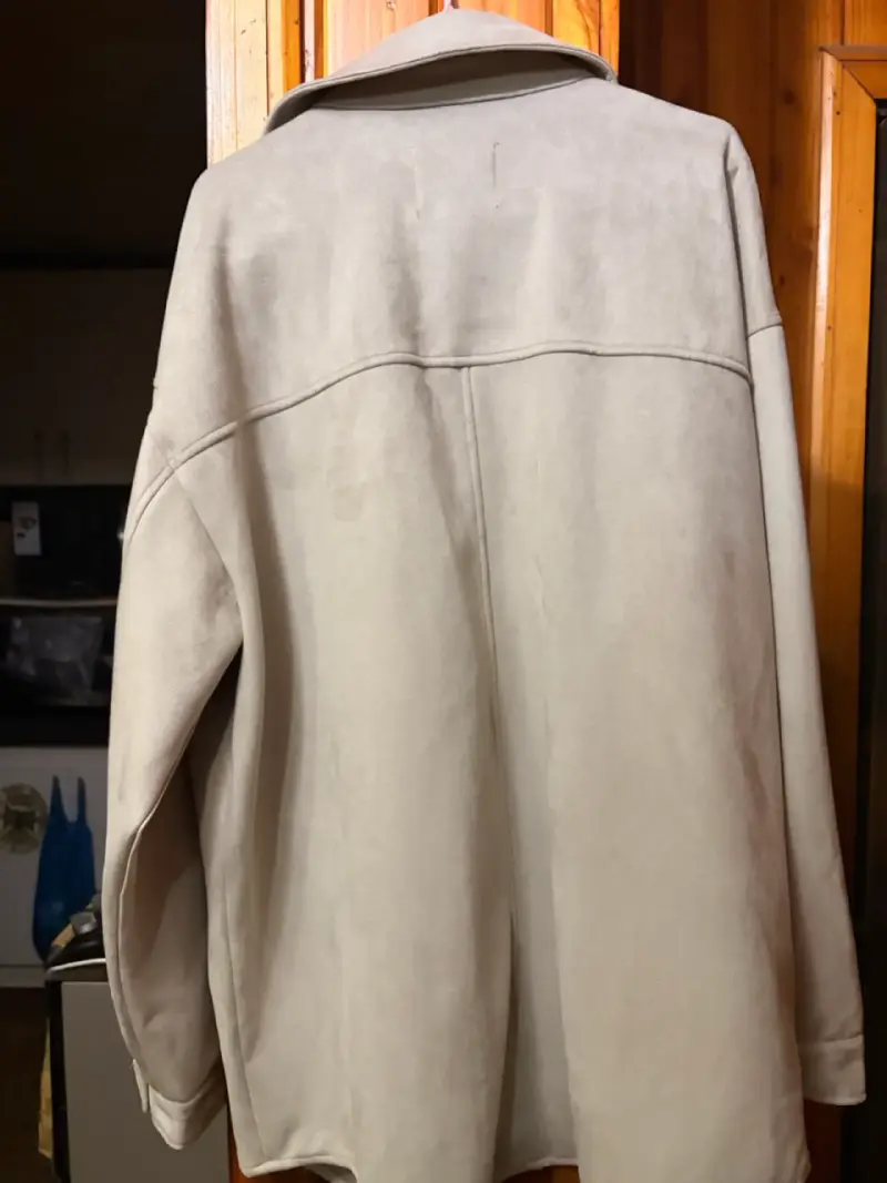 Chaqueta de gamuza beige para mujer - 4