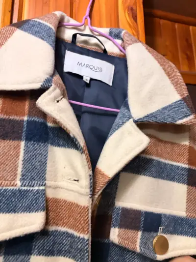 Abrigo de lana a cuadros para mujer Marquis - miniatura 2
