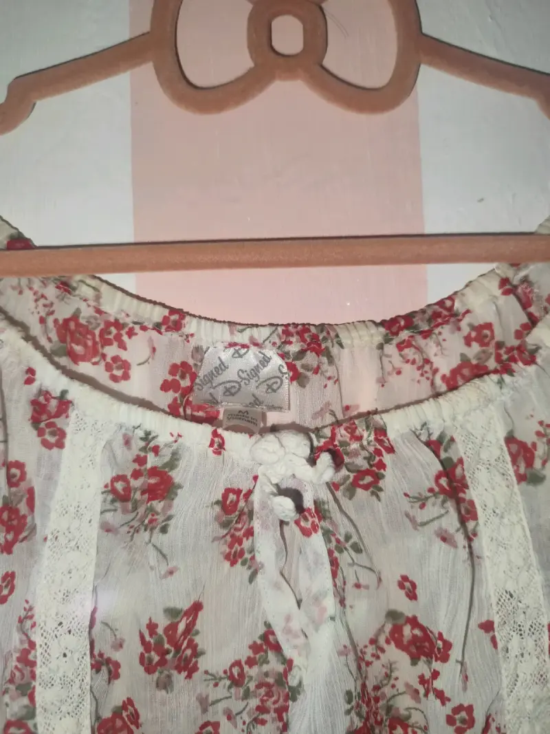 Blusa floral de gasa con encaje - 4