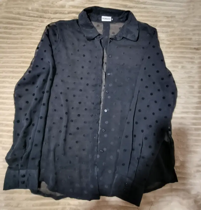Blusa negra de lunares Fiorucci talla M - 1