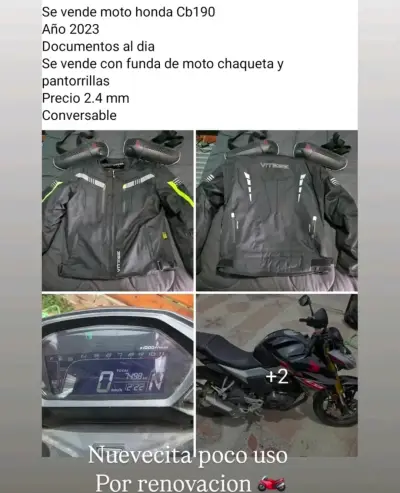 Moto Honda CB190 2023 con accesorios - miniatura 1