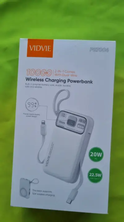 Powerbank inalámbrico Vidvie 10000mAh con carga rápida - miniatura 1