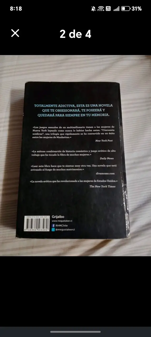 Libro 'Cincuenta Sombras de Grey' de E.L. James - 2