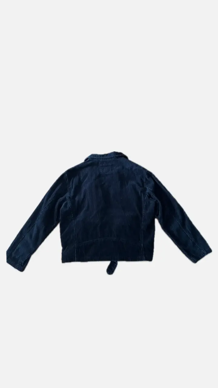 Chaqueta de pana negra estilo biker para mujer - 2