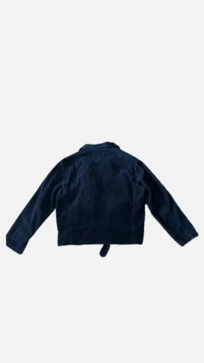 Chaqueta de pana negra estilo biker para mujer - miniatura 2