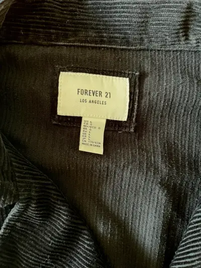 Chaqueta de pana negra estilo biker para mujer - miniatura 6