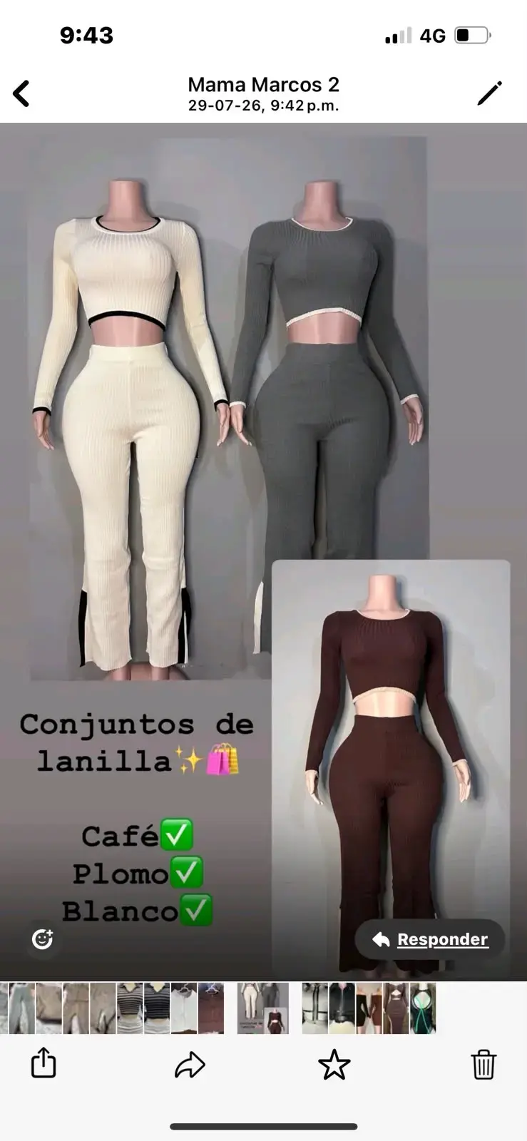Conjunto de lanilla en varios colores