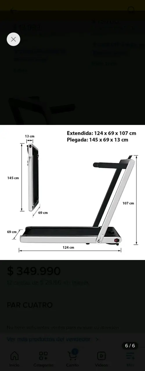 Trotadora eléctrica plegable con control remoto - 2