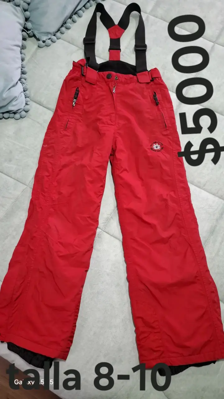 Pantalones de nieve rojos para niños talla 8-10 - 1