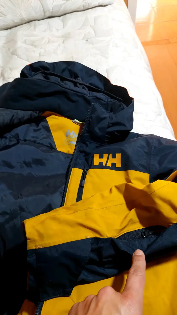 Chaqueta impermeable Helly Hansen amarilla y azul - 5