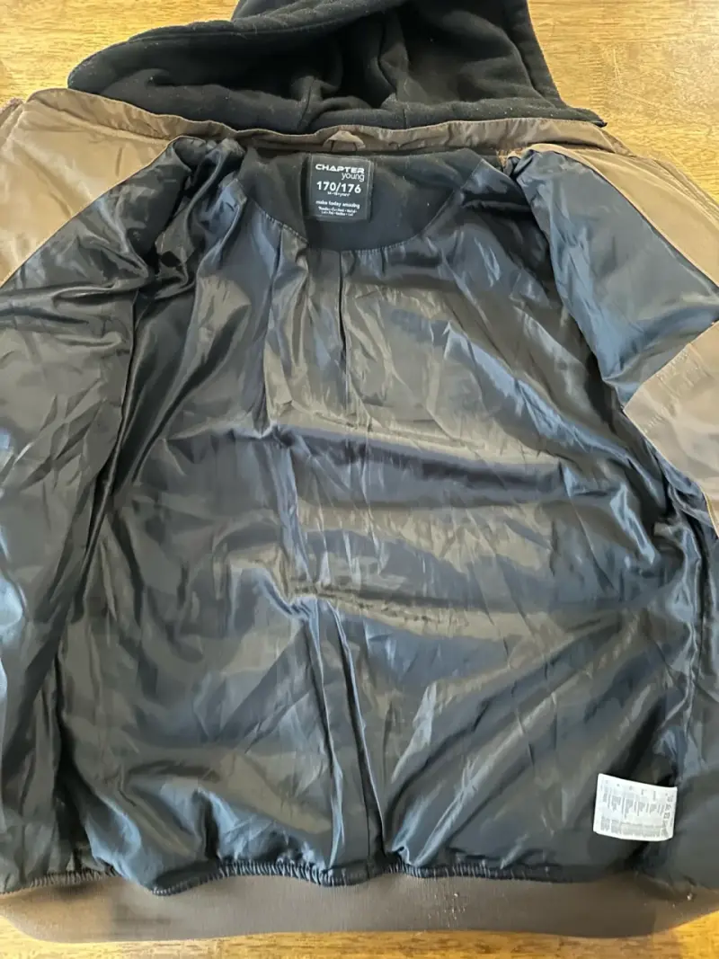 Chaqueta acolchada café talla S - 2