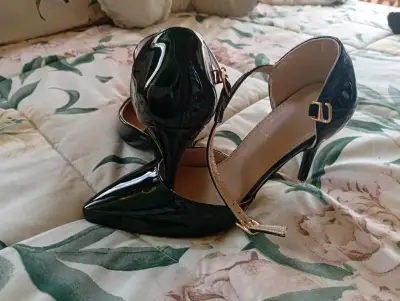 Zapatos de Tacón Alto Negros Charol para Mujer - miniatura 3
