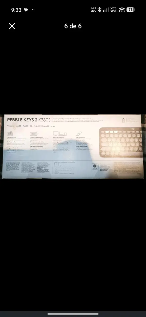 Teclado Inalámbrico Logitech Pebble Keys 2 K380S - 6