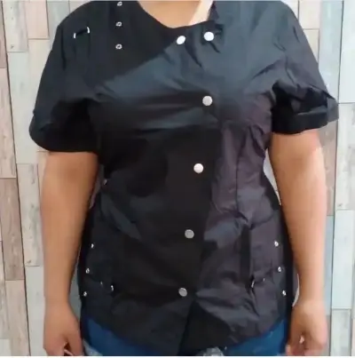 Chaqueta negra de trabajo con botones metálicos - miniatura 1