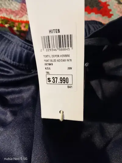 Pantalón deportivo azul Adidas para hombre - miniatura 2