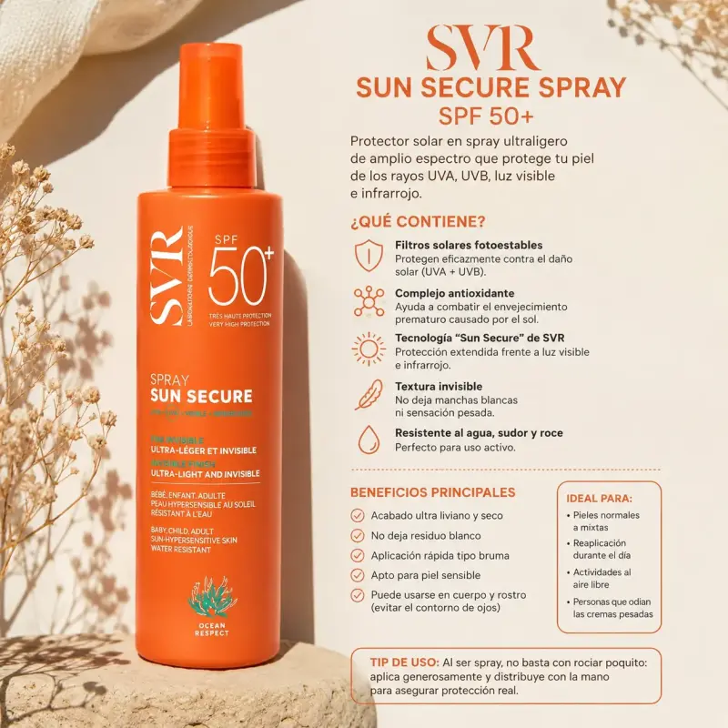 Protector solar en spray SVR Sun Secure SPF 50+ - 1