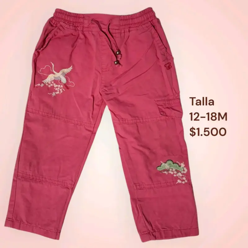 Pantalones rosados para bebé bordados