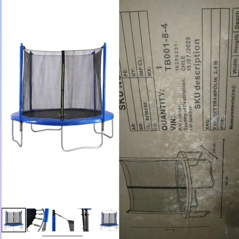 Trampolín de 2.4 metros con red de seguridad
