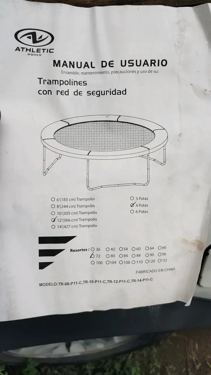 Trampolín Athletic Works 12' con red de seguridad