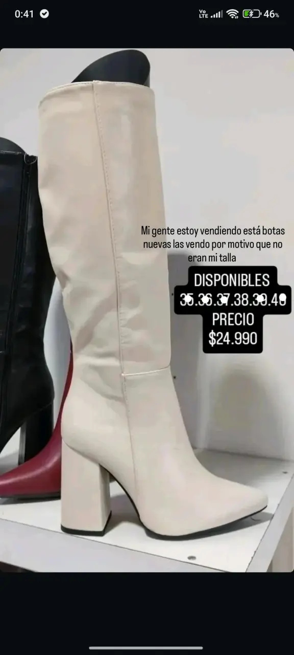 Botas altas blancas de tacón grueso
