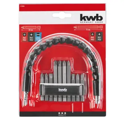 Set de puntas y extensión flexible KWB de taladro - miniatura 1