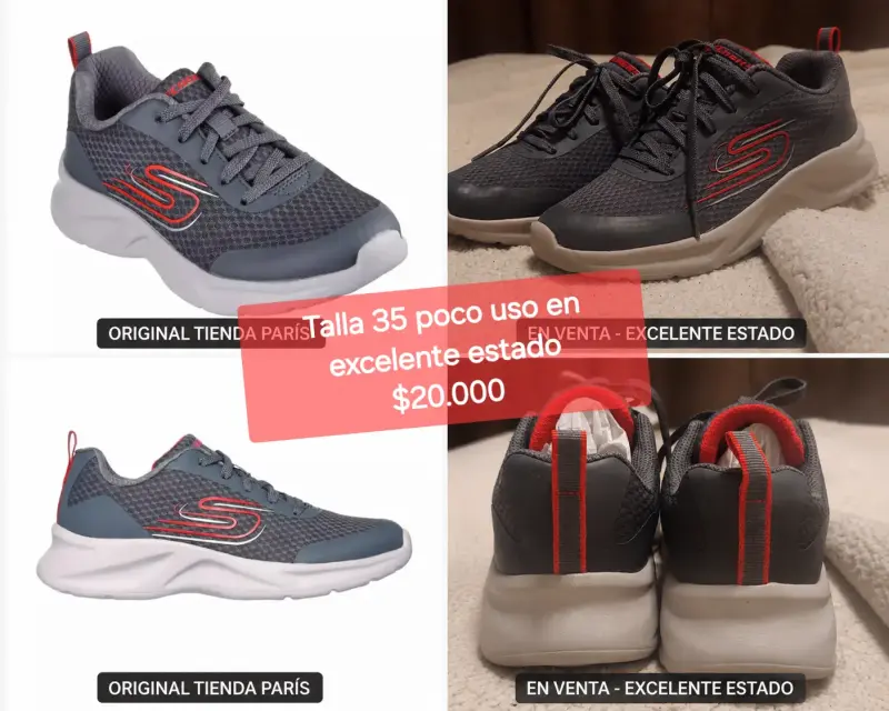 Zapatillas deportivas Skechers talla 35 en excelente estado