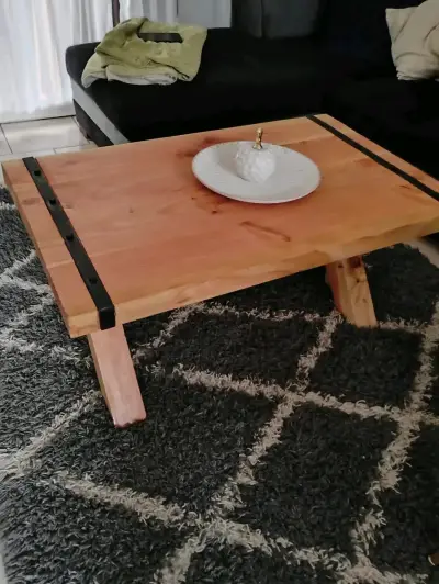 Mesa de centro de madera rústica - miniatura 2