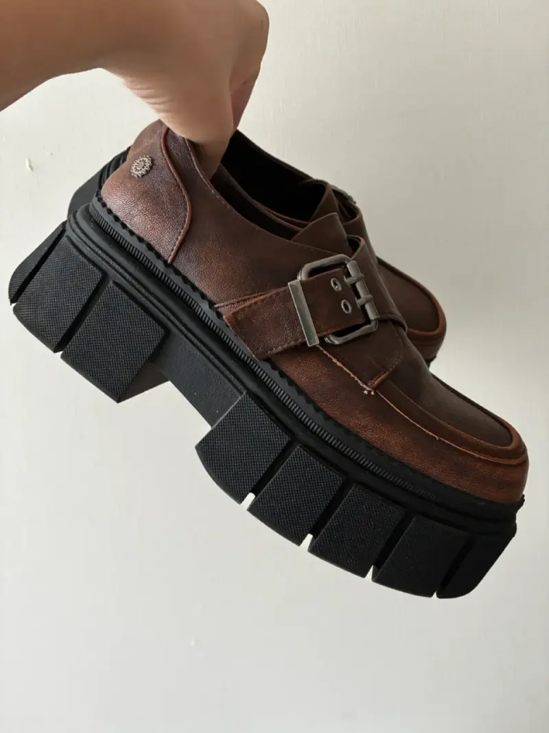 Mocasines marrón con plataforma - 1
