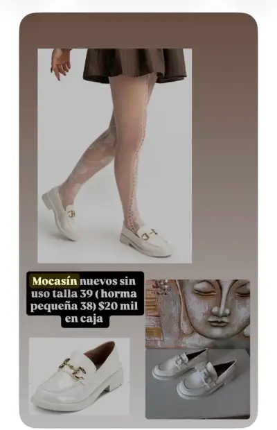 Mocasines blancos nuevos talla 39 - miniatura 2