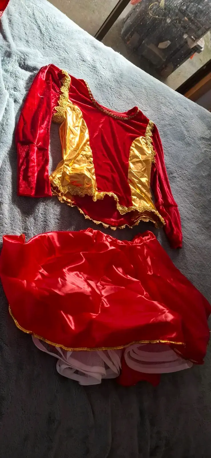 Traje Diablada/Torana Rojo y dorado para mujer - 2