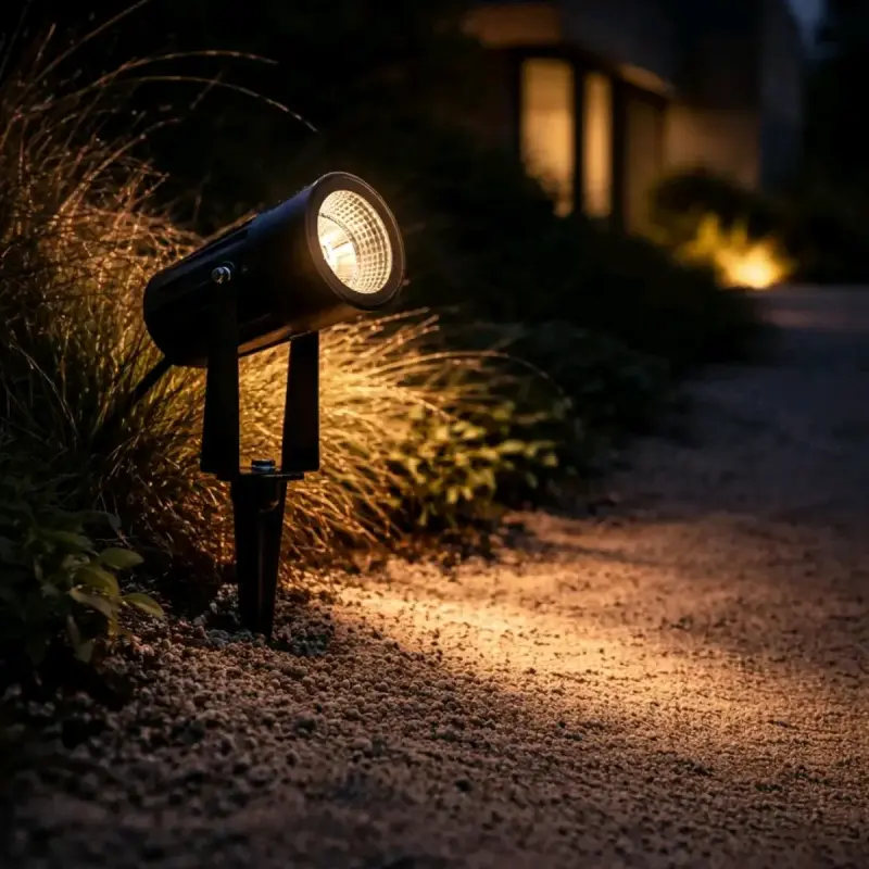 Foco LED para jardín con estaca negra - 4
