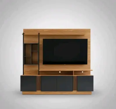 Centro de Entretenimiento de Madera y Negro - miniatura 3