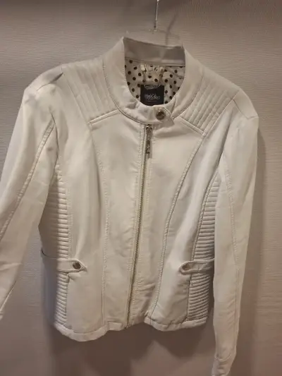 Chaqueta Mossimo cuero sintético blanca - miniatura 2